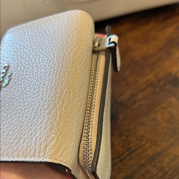 Coach Chalk Smooth Leather Small Tote with Matching Pebbled Wallet - Picture 8 of 12